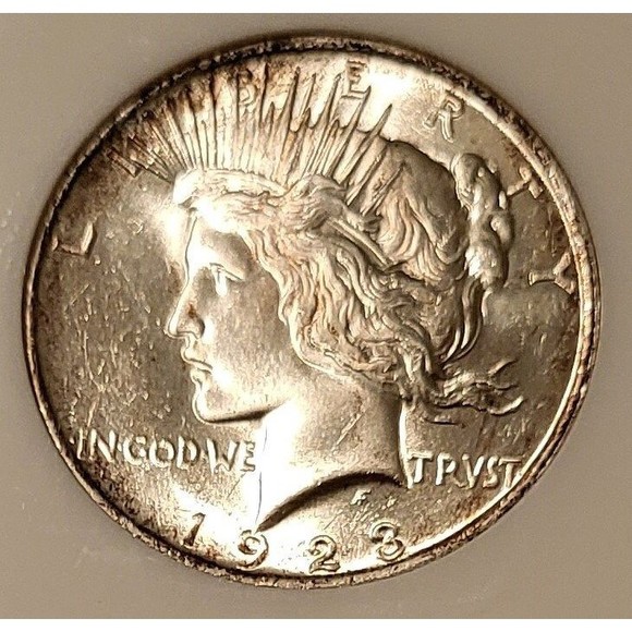 1923 Peace Silver Dollar MS64 NGC OH Toning - Picture 3 of 4